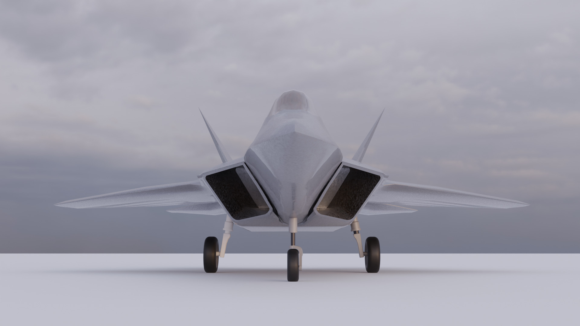 F22 Raptor Low-poly 3D model_2