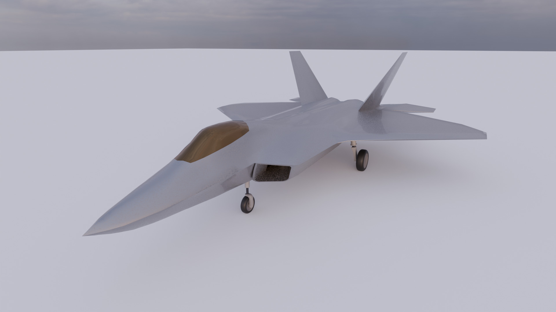F22 Raptor Low-poly 3D model_1