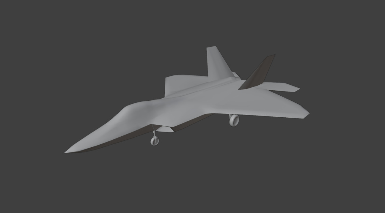 F22 Raptor Low-poly 3D model_4