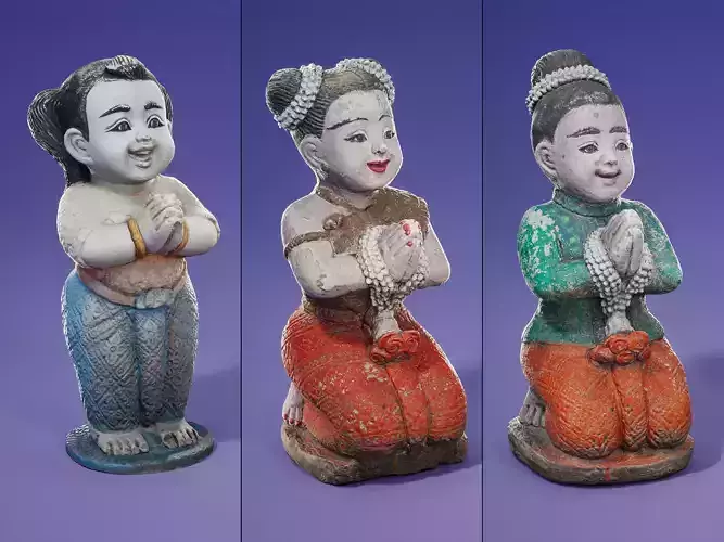 Decoration Statues Pack  3D Model Collection