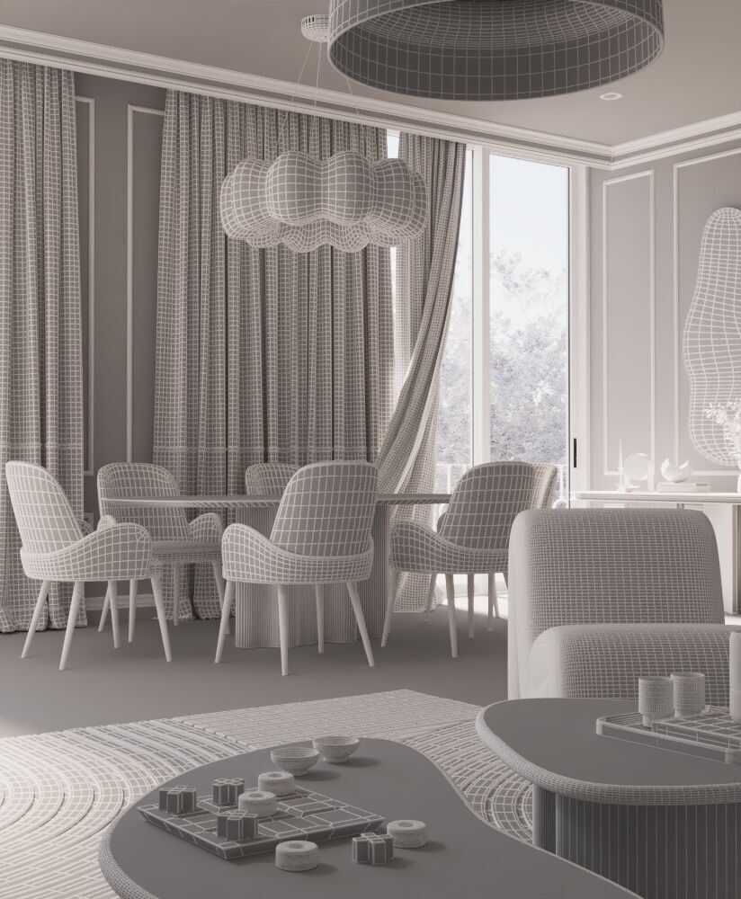 Neoclassical Interior with a Modern Touch 3D model_13