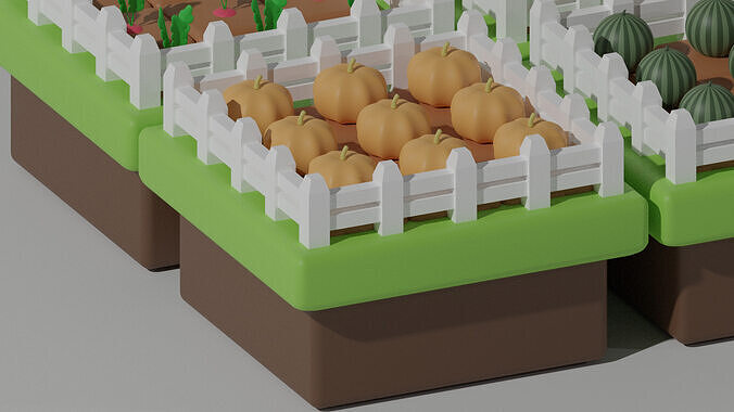 Cartoon Farm 3D model 2