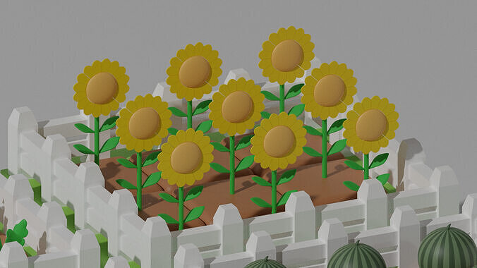 Cartoon Farm 3D model 5