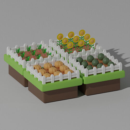 Cartoon Farm 3D model 6