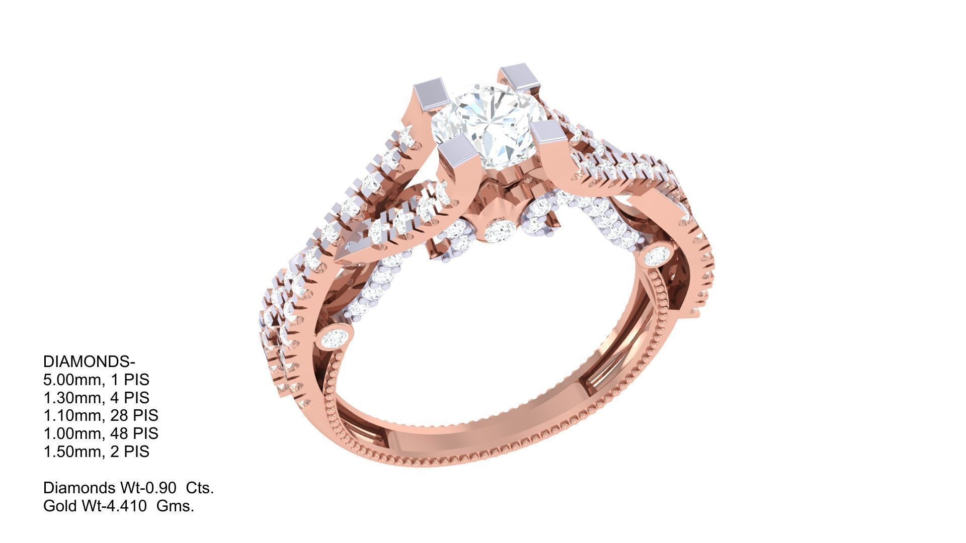 Women Ring  Render 3dm STL OBJ FBX Details 3D print model_1