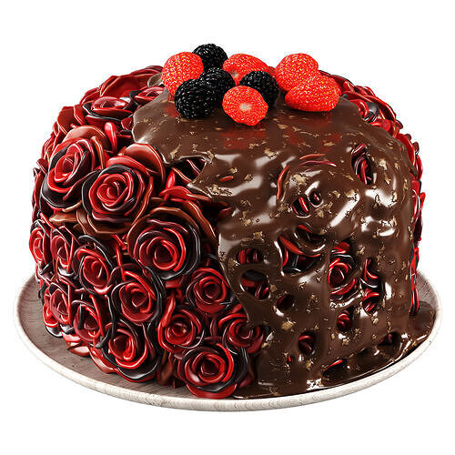 Rose Cake Low-poly 3D model
