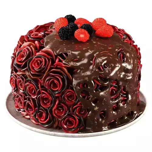 Rose Cake Low-poly 3D model