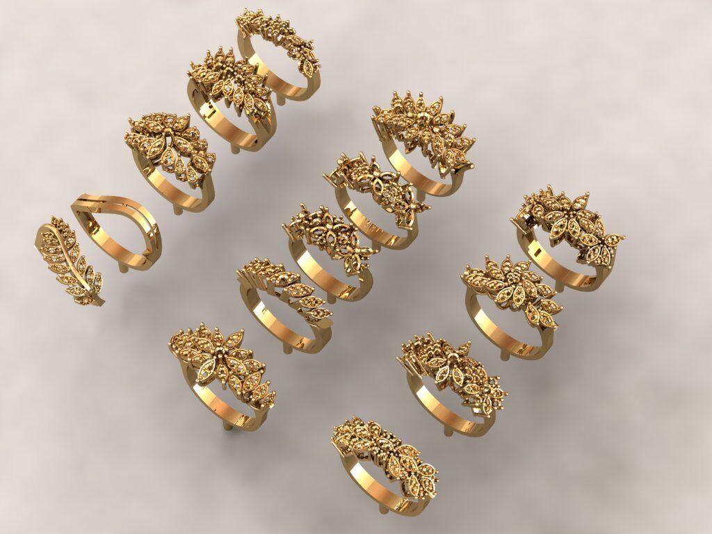 Dual-Style Rings Pack - 16 Unique Models 3D print model_6