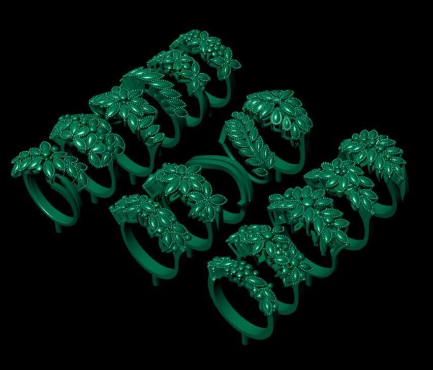 Dual-Style Rings Pack - 16 Unique Models 3D print model_3