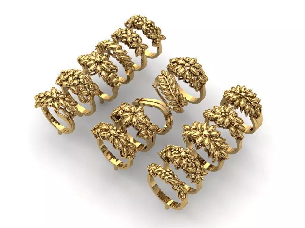 Dual-Style Rings Pack - 16 Unique Models 3D print model_0