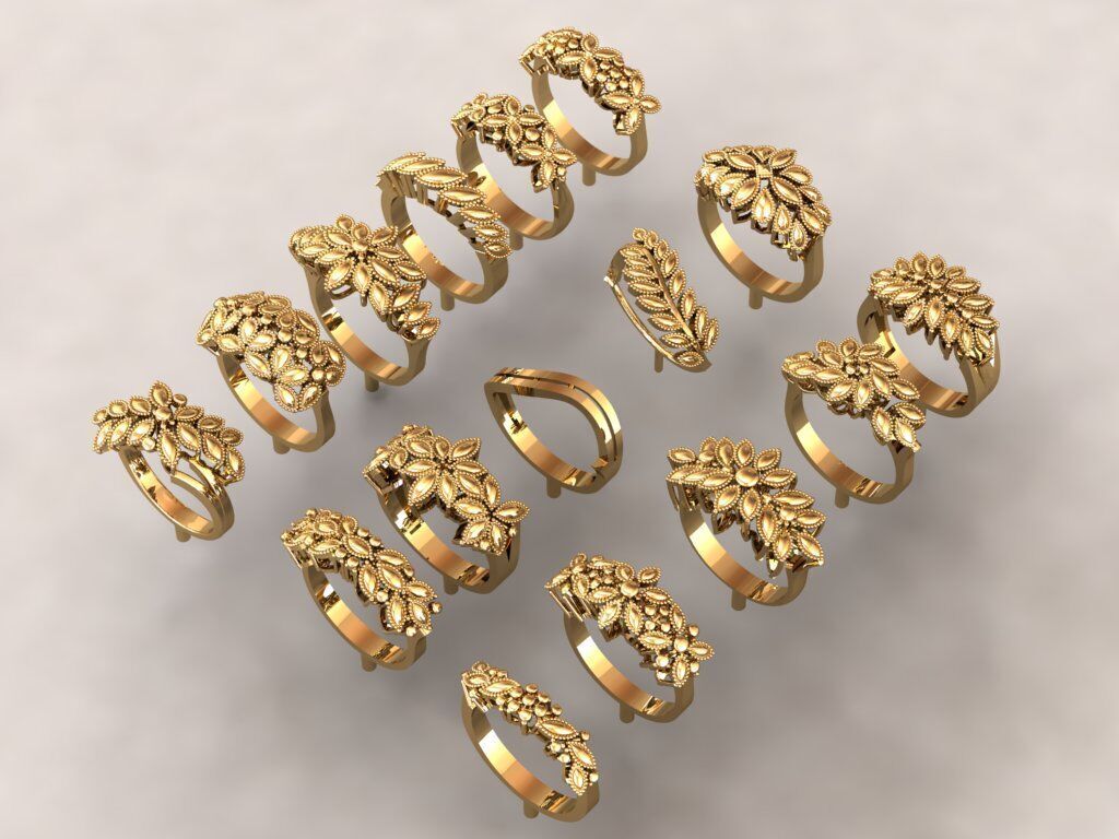 Dual-Style Rings Pack - 16 Unique Models 3D print model_2