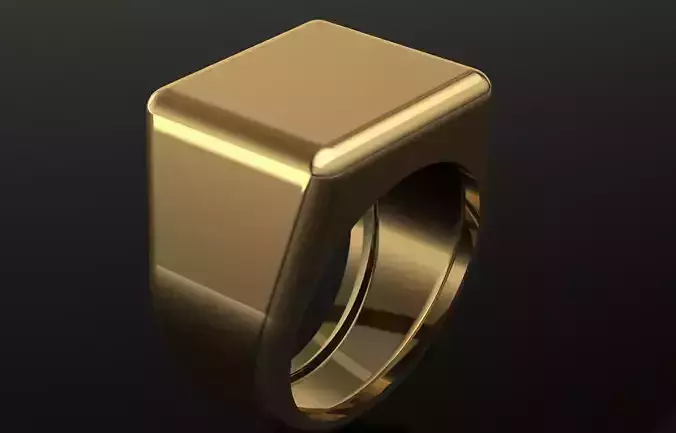 Signet Ring 3D Model High-Quality Jewelry CAD Design