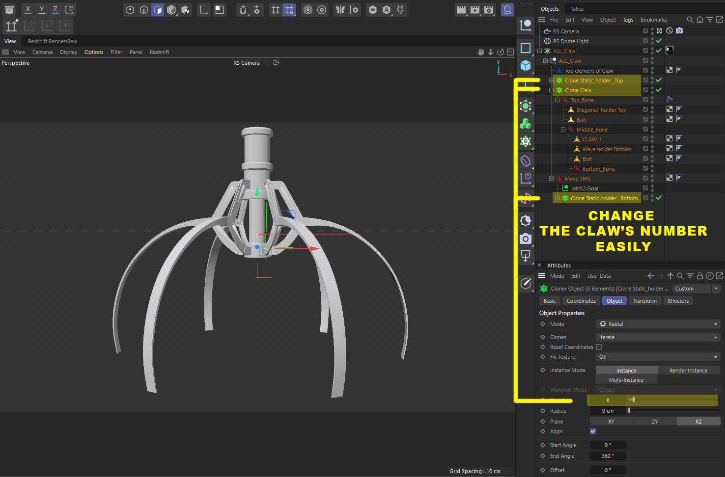 Metal Claw 8 with RIG 3D model_3