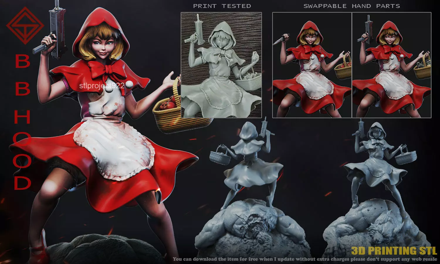 Red Ridding Hood 3D print model_0