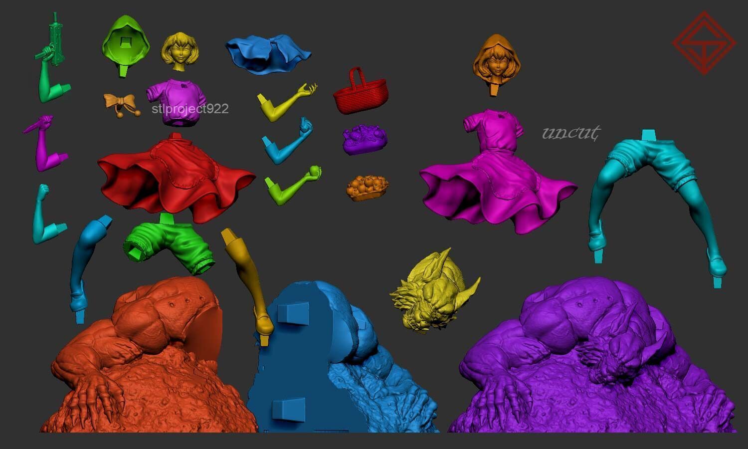 Red Ridding Hood 3D print model_3