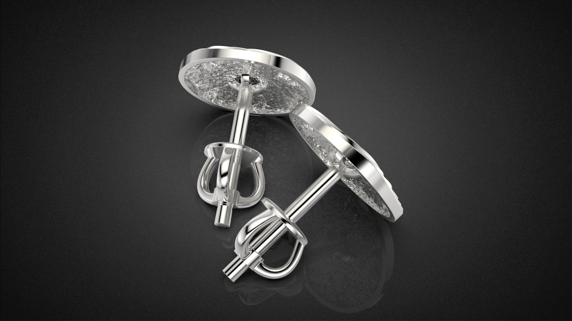 Diamond golden ratio Jewelry earring stud E33 3D print model_25