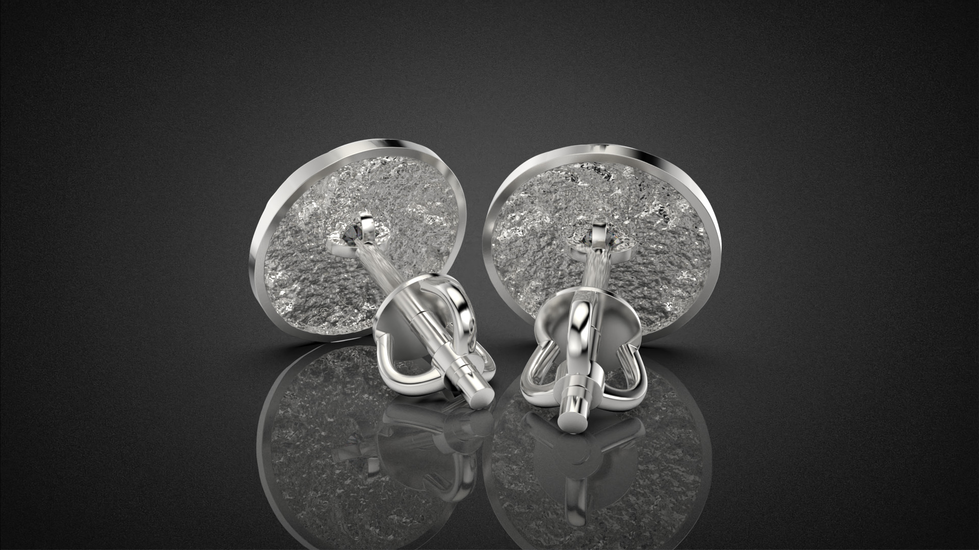 Diamond golden ratio Jewelry earring stud E33 3D print model_24