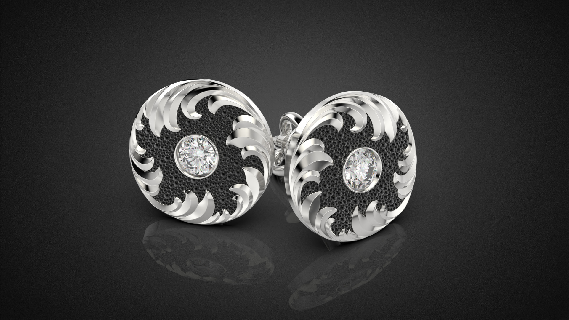 Diamond golden ratio Jewelry earring stud E33 3D print model_22