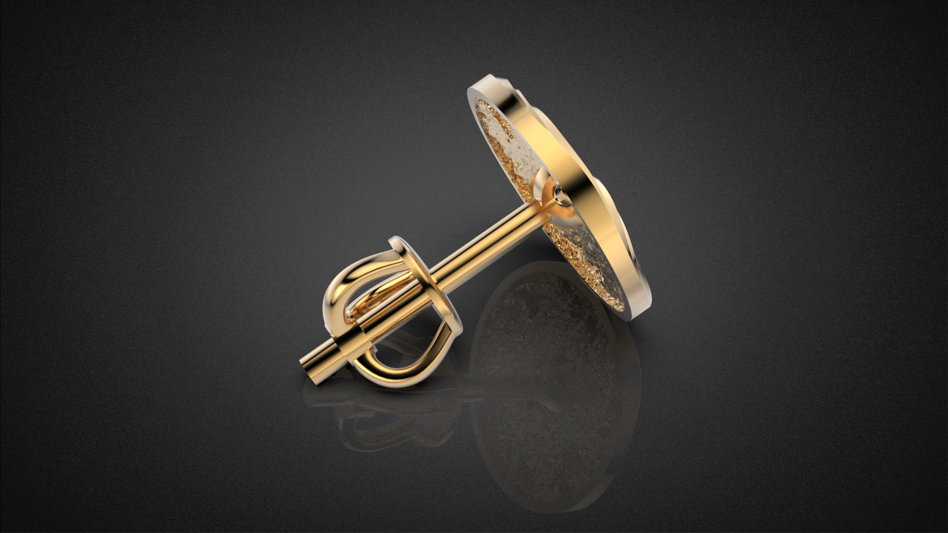 Diamond golden ratio Jewelry earring stud E33 3D print model_11