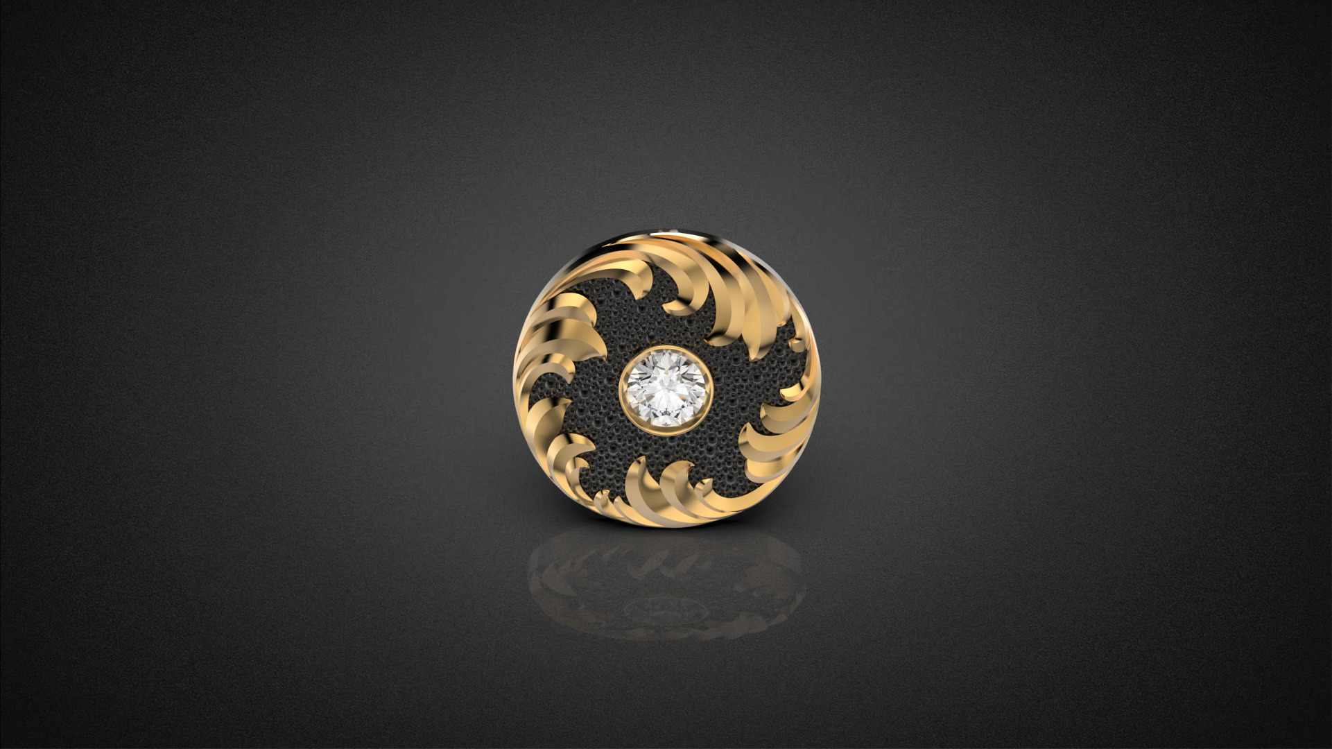 Diamond golden ratio Jewelry earring stud E33 3D print model_7