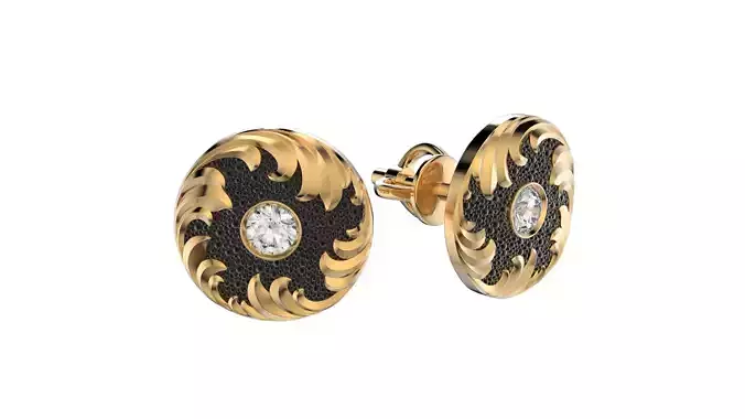 Diamond golden ratio Jewelry earring stud E33 3D print model