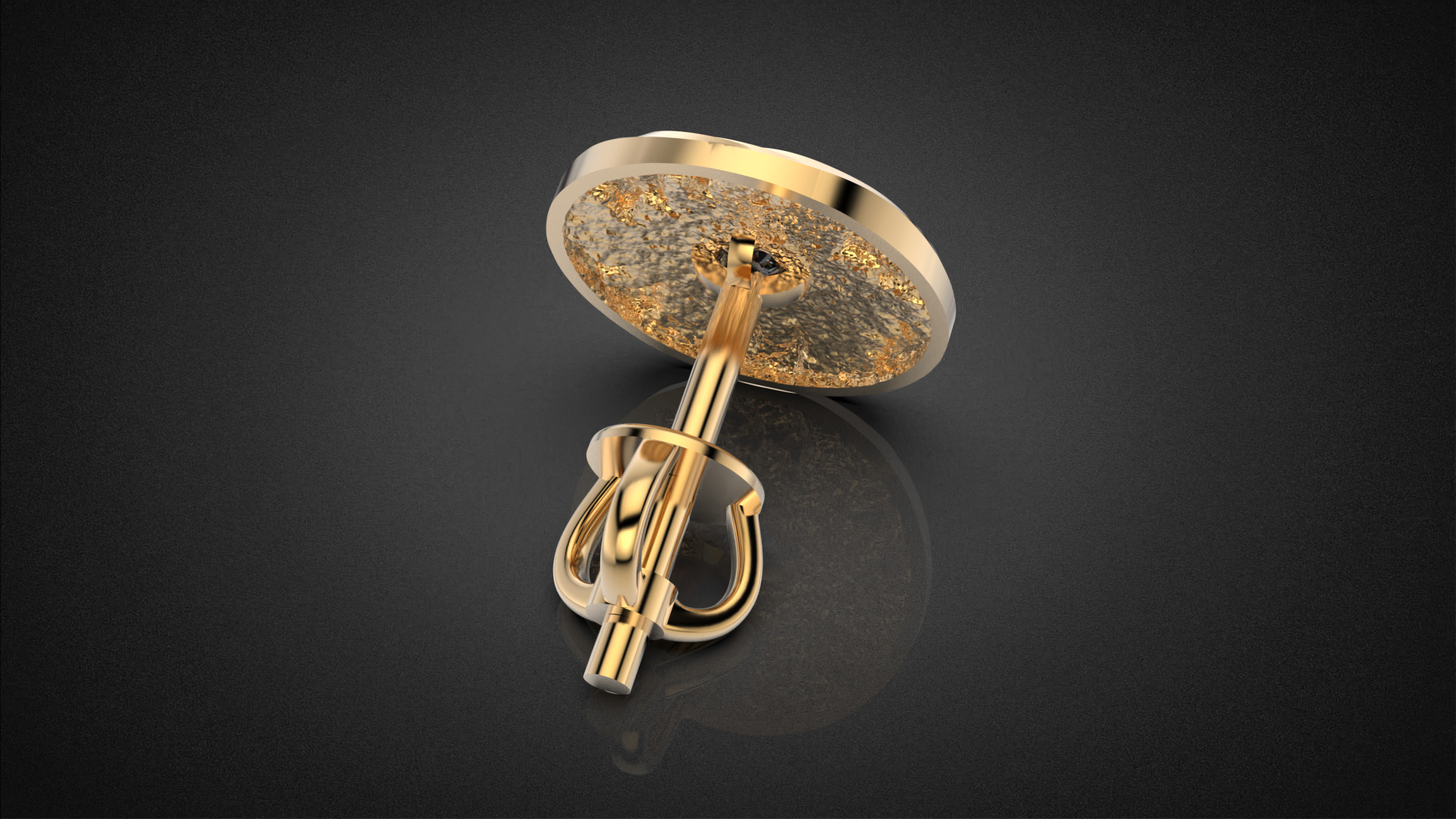 Diamond golden ratio Jewelry earring stud E33 3D print model_10