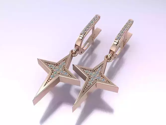 Earring  with stones 3D print model