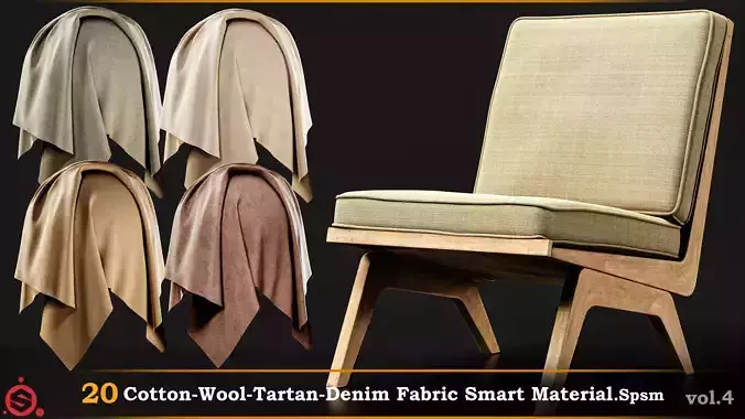 20 Cotton-Wool-Tartan-Denim Fabric Smart Material -Vol 4