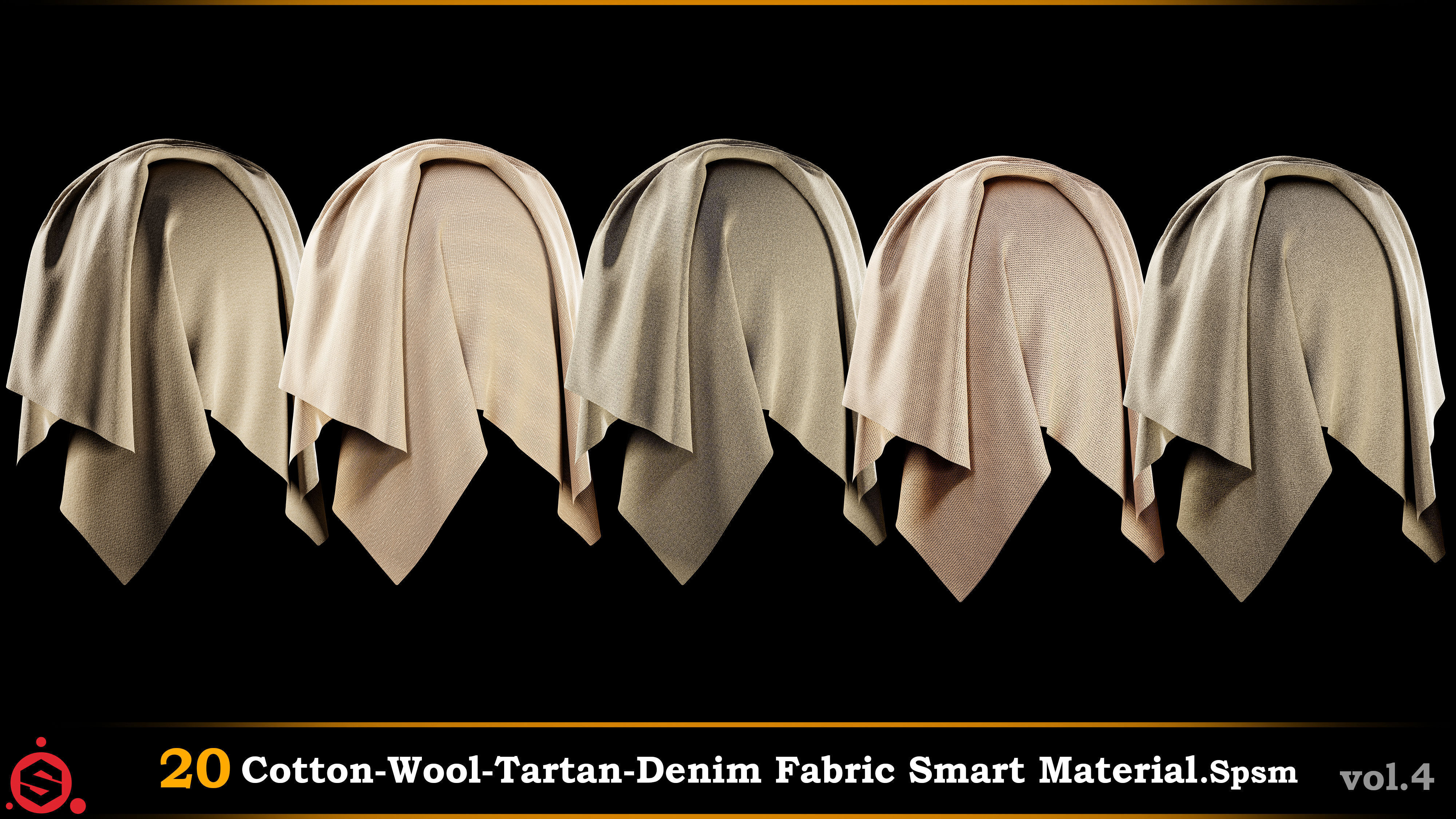 20 Cotton-Wool-Tartan-Denim Fabric Smart Material -Vol 4 Texture_1