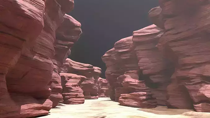 Canyon Cliff Rocks Low-poly 3D model