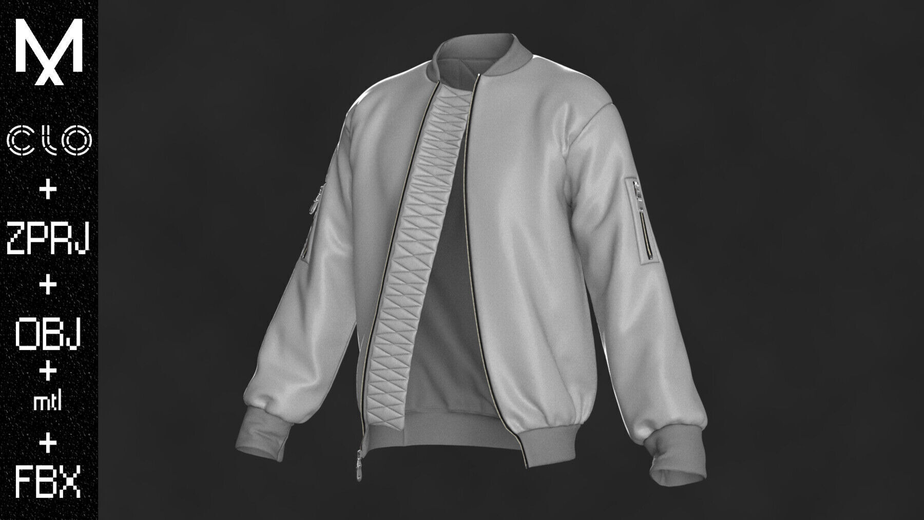 Leather Jackets Male Marvelous designer Clo3d OBJ mtl FBX ZPRJ 3D model_5