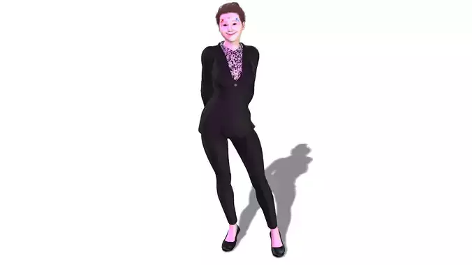 Japanese Realistic  Business Woman - Low Poly 3D Character 3D model