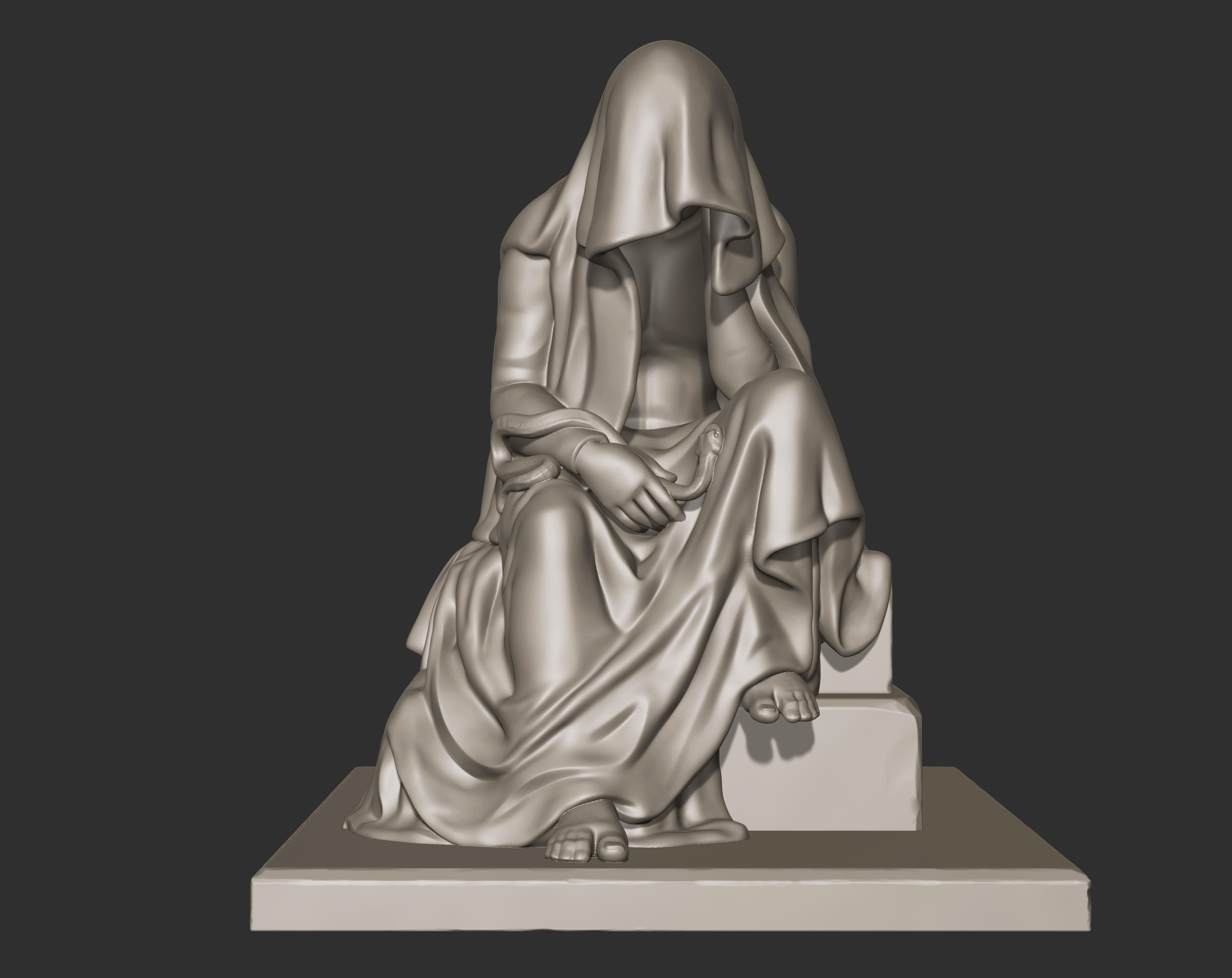 Sculpture Drapery Man 3D print model_11