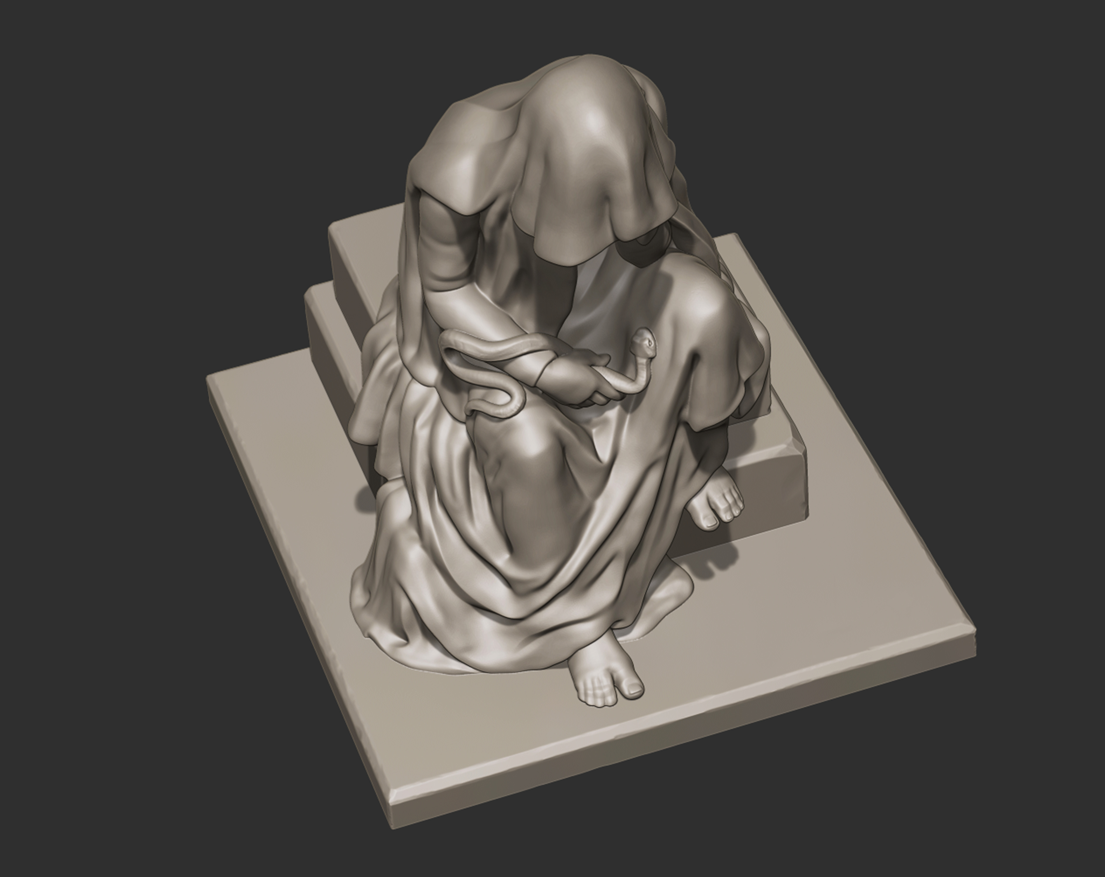 Sculpture Drapery Man 3D print model_12