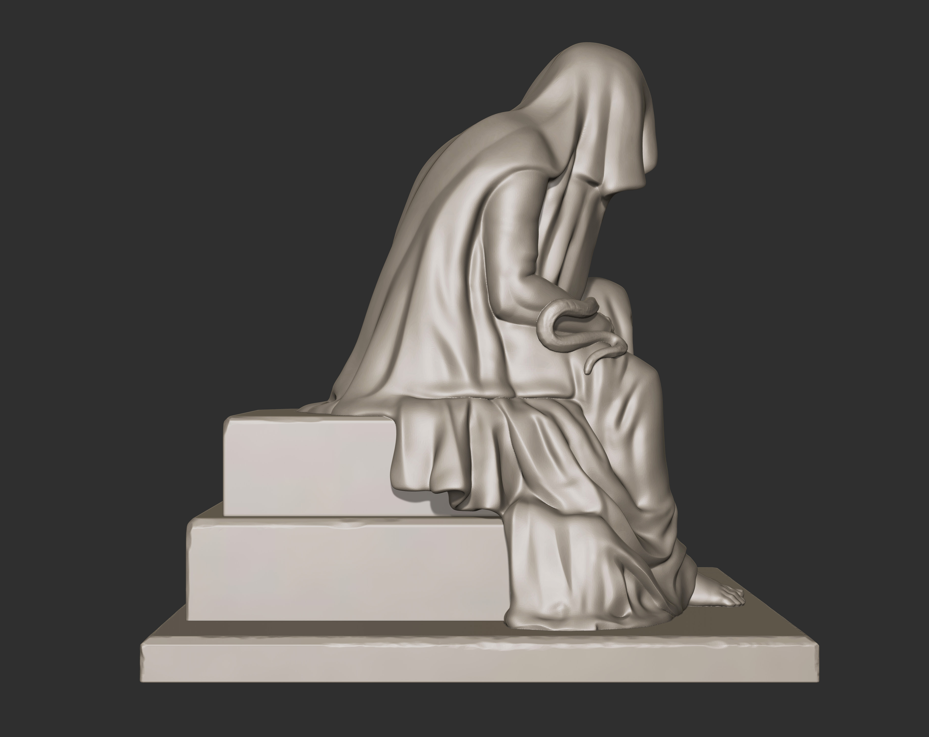Sculpture Drapery Man 3D print model_9