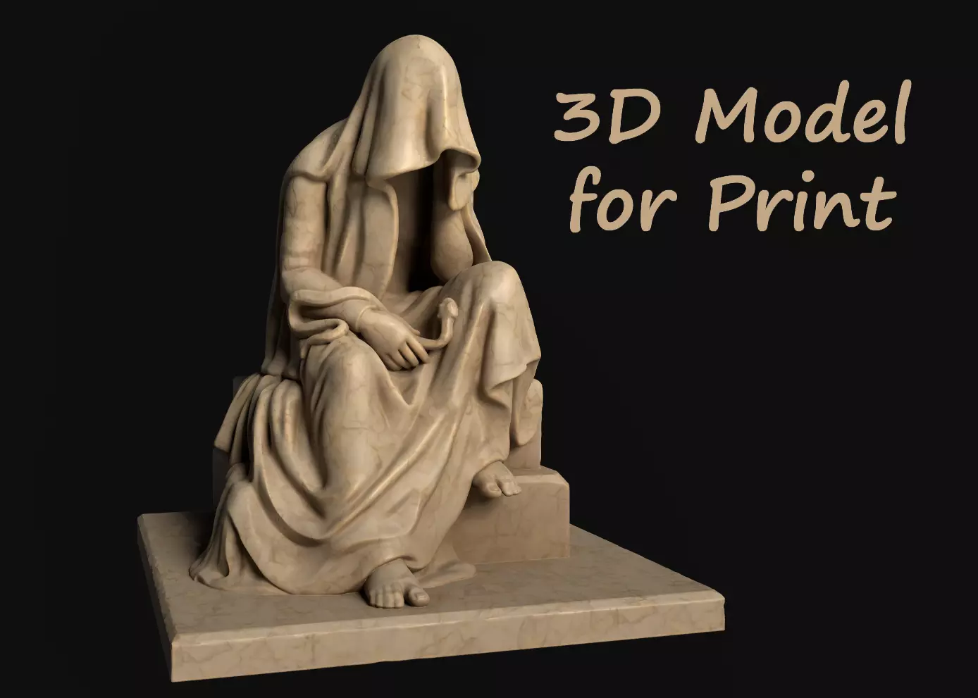 Sculpture Drapery Man 3D print model_0