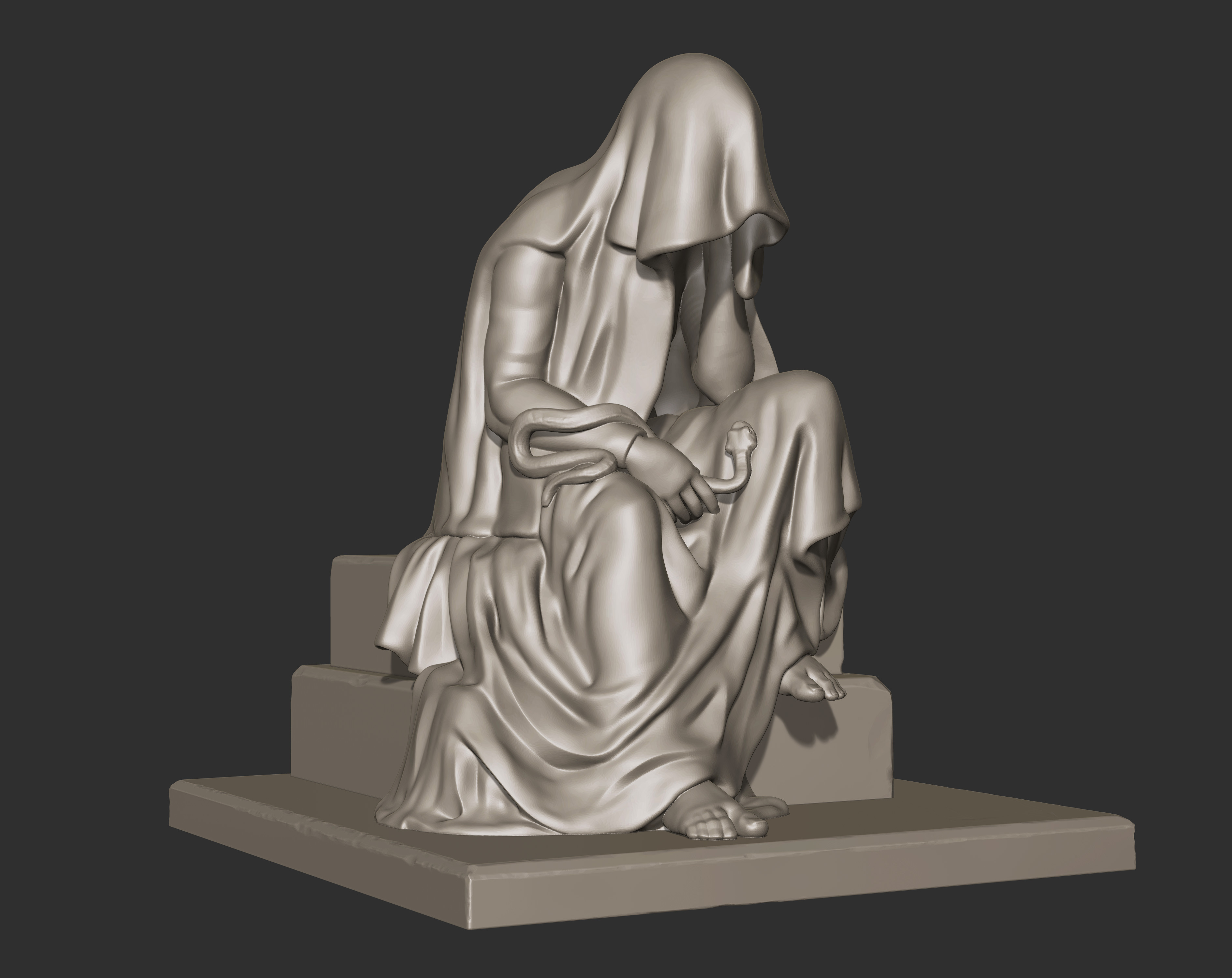 Sculpture Drapery Man 3D print model_6