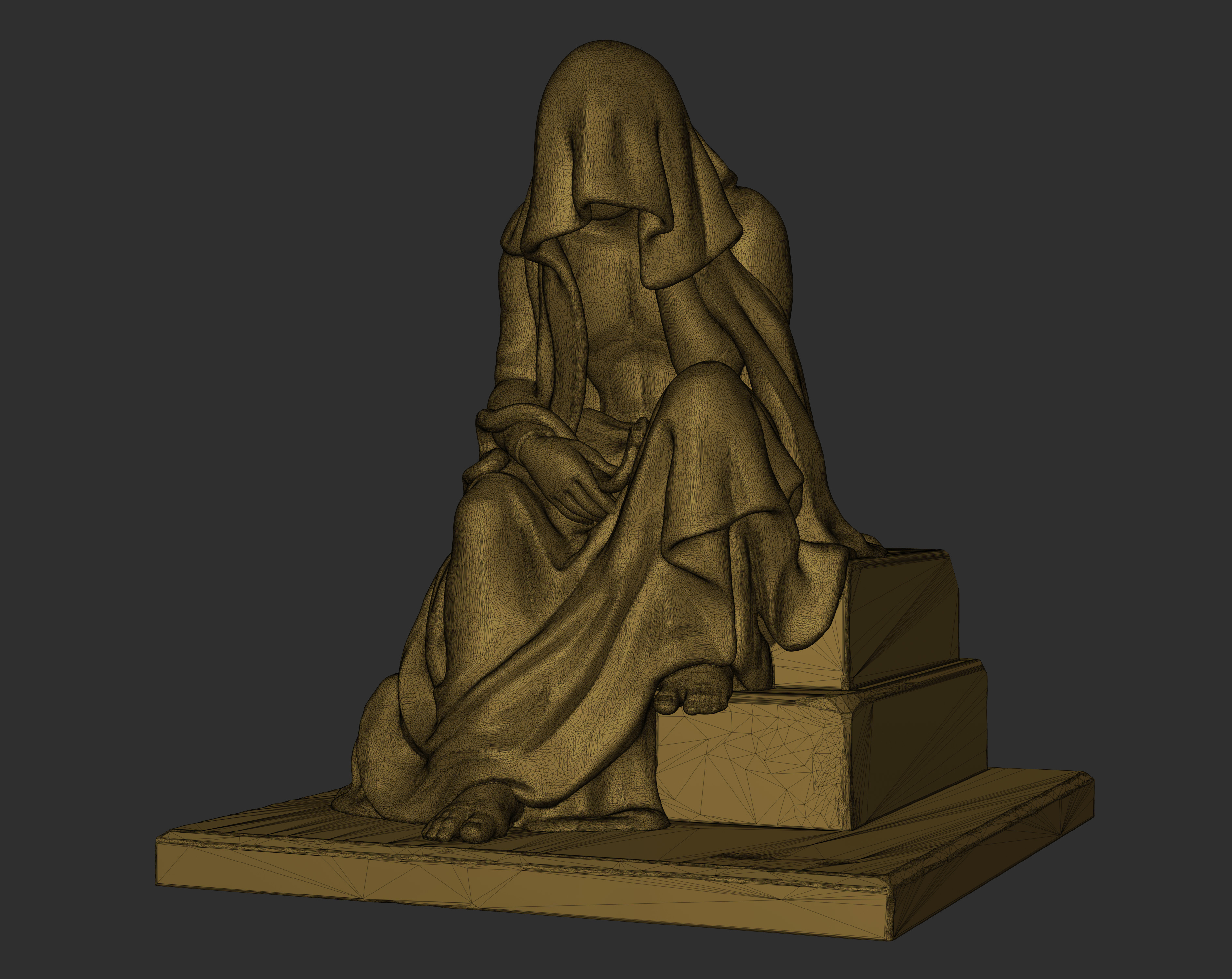Sculpture Drapery Man 3D print model_14