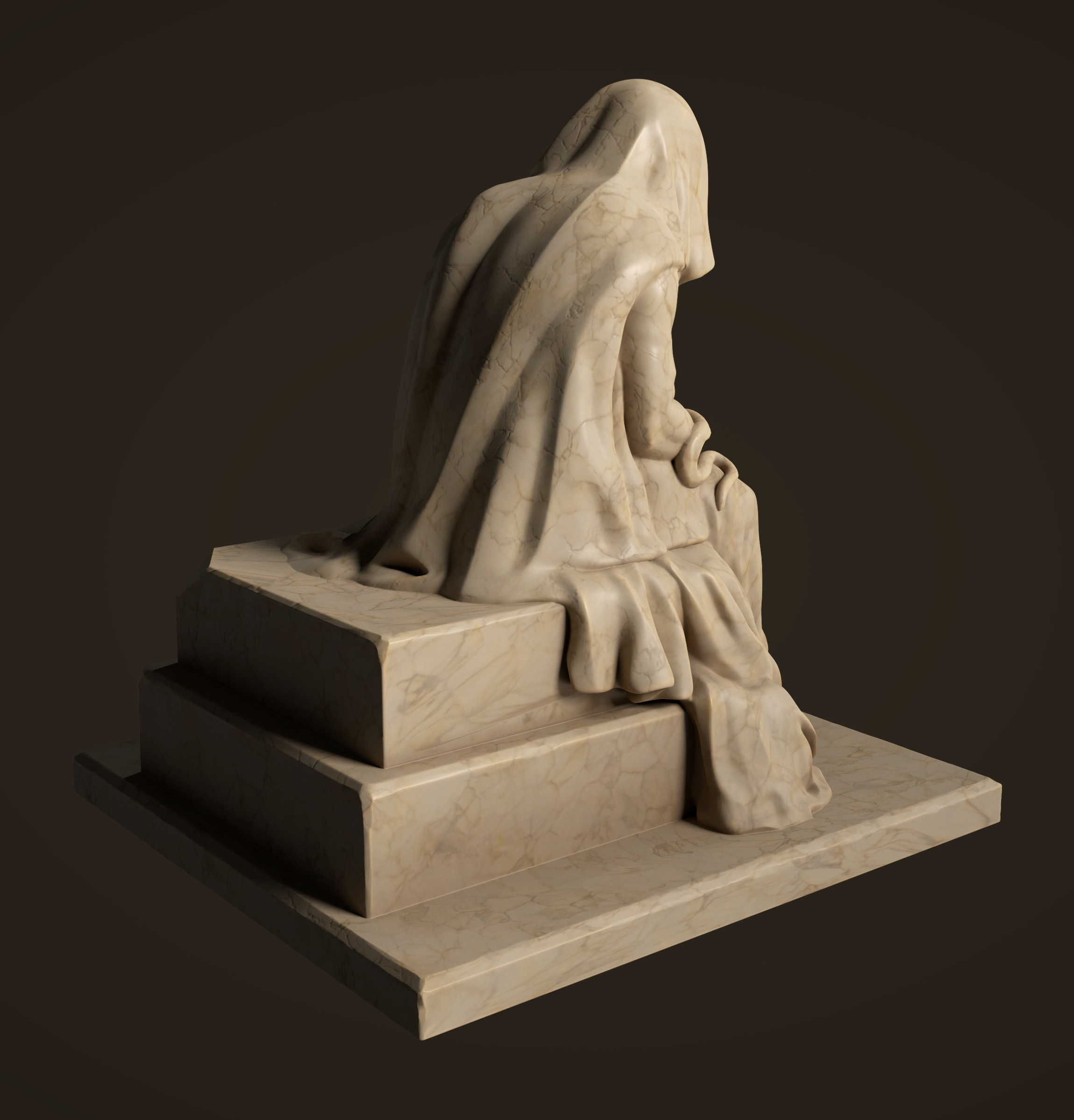 Sculpture Drapery Man 3D print model_5