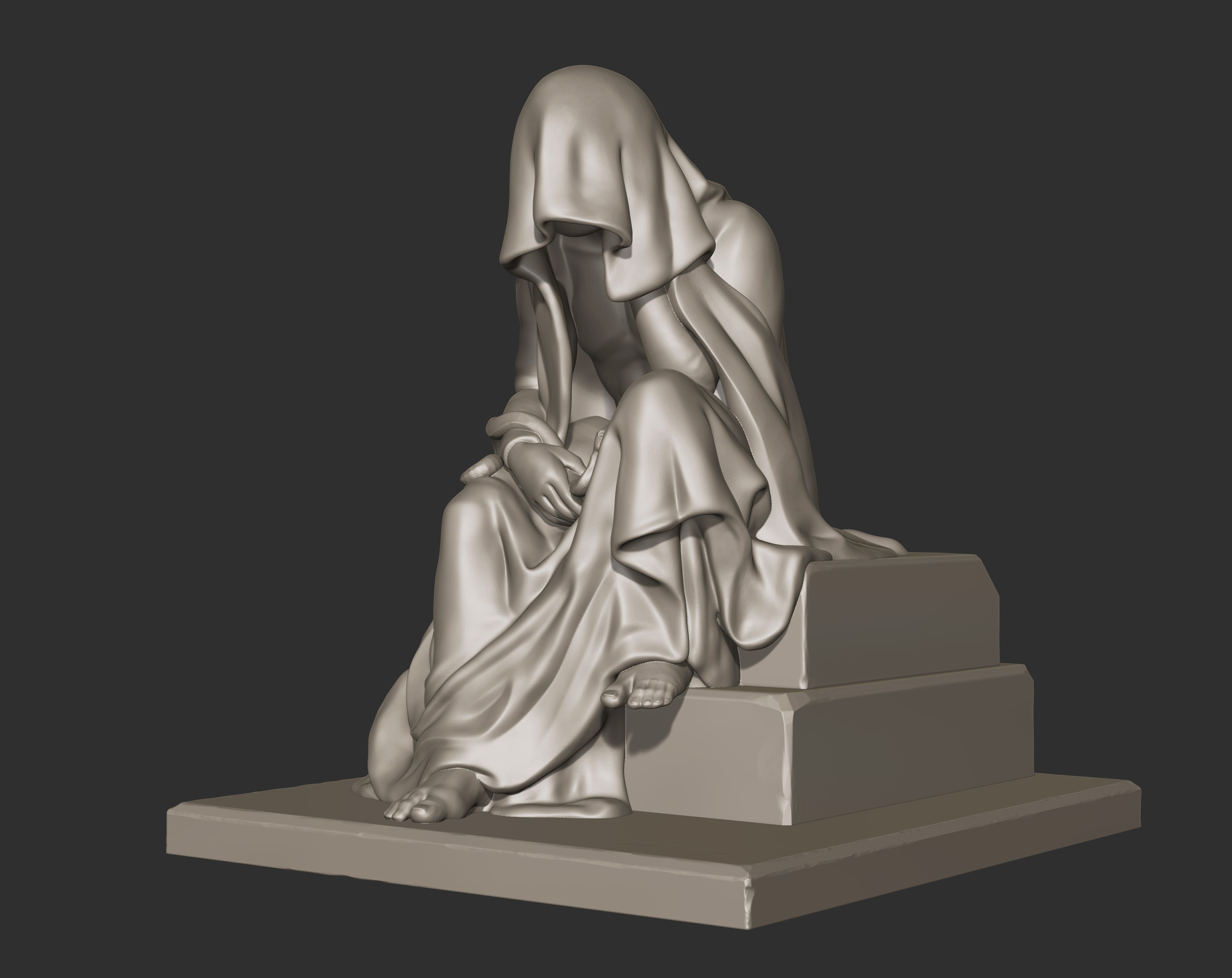 Sculpture Drapery Man 3D print model_7