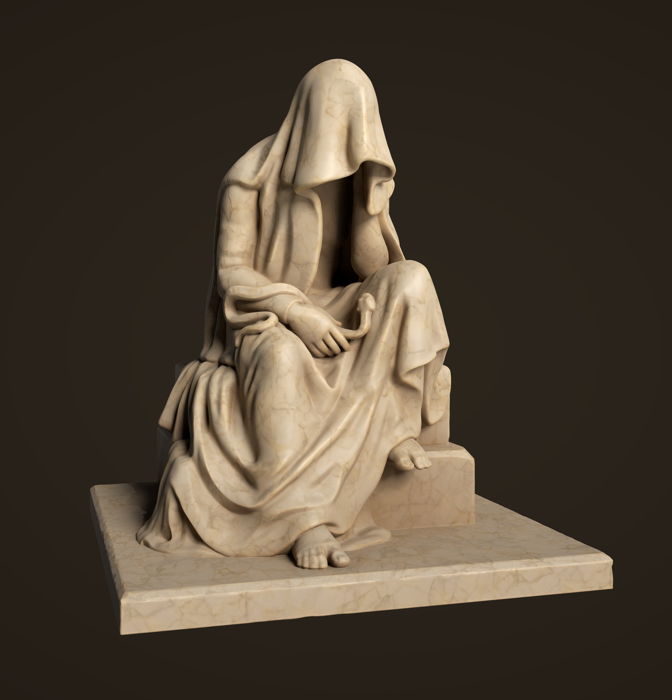 Sculpture Drapery Man 3D print model_2