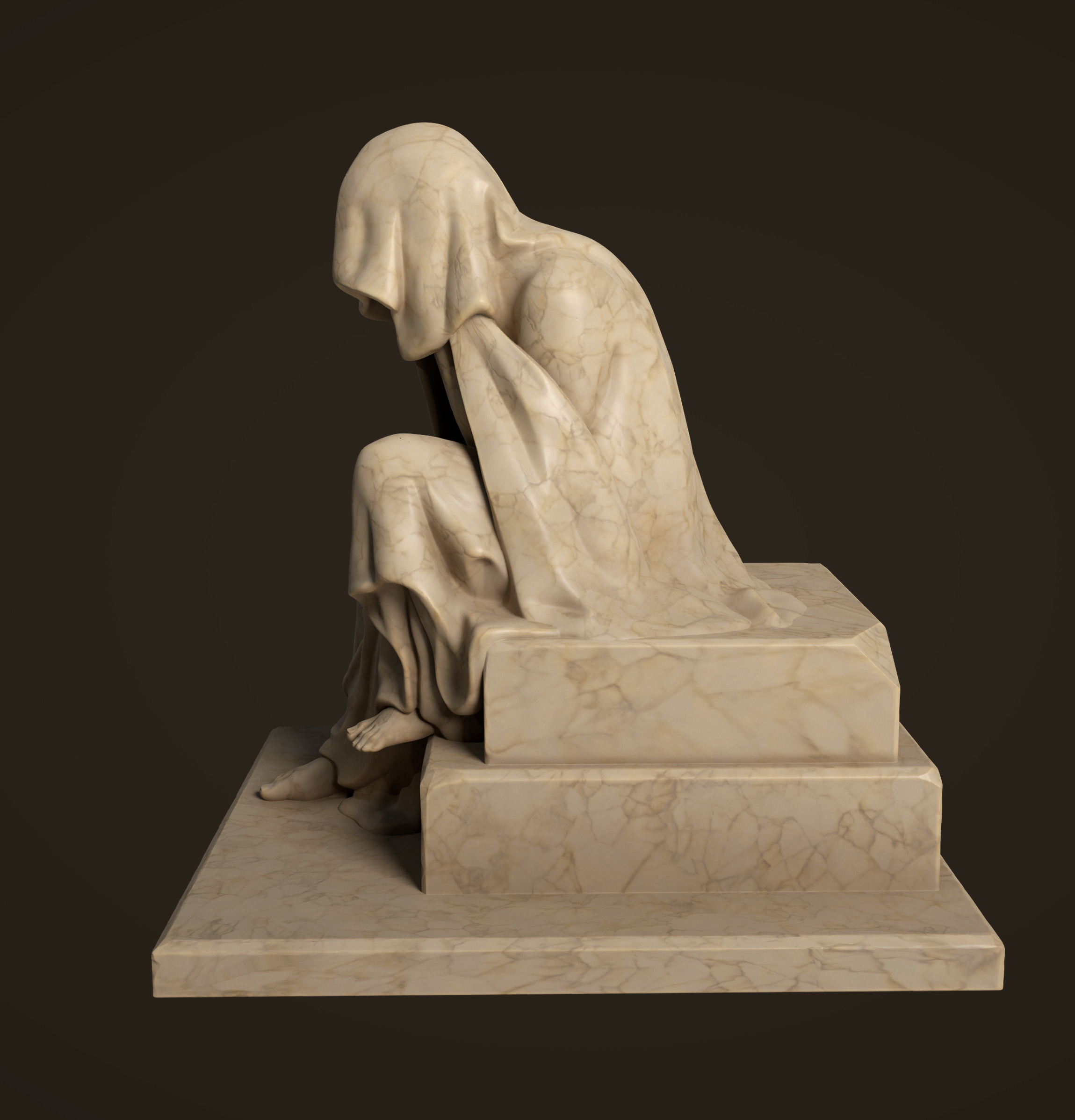 Sculpture Drapery Man 3D print model_4