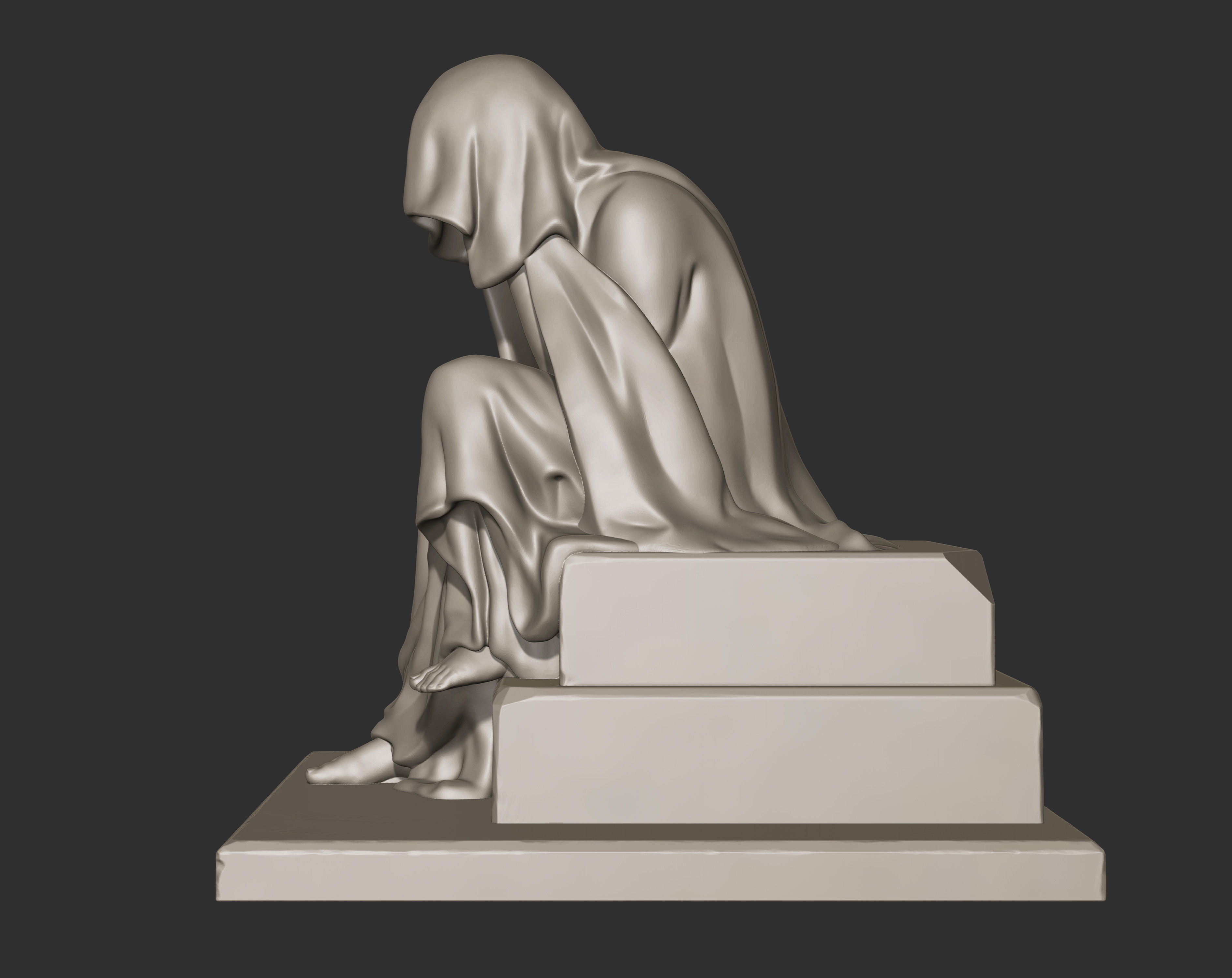 Sculpture Drapery Man 3D print model_10