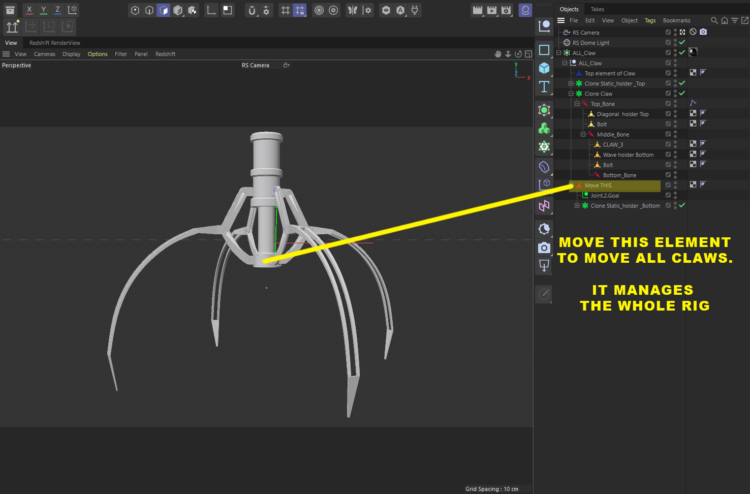 Metal Claw 10 with RIG 3D model_2