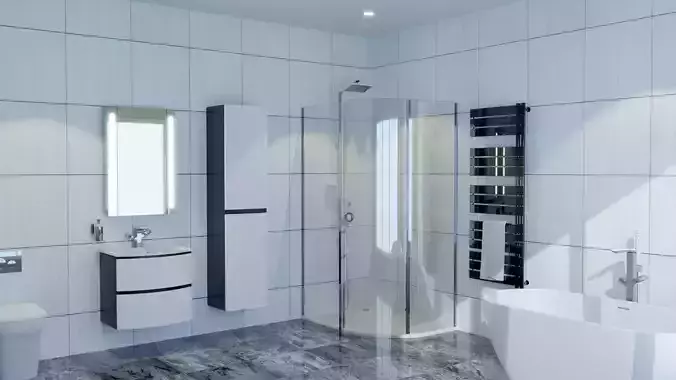 Bathroom Scene Assets 2 Modern Low-poly 3D model