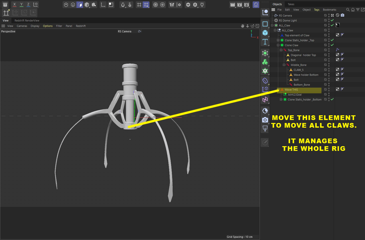 Metal Claw 12 with RIG 3D model_2