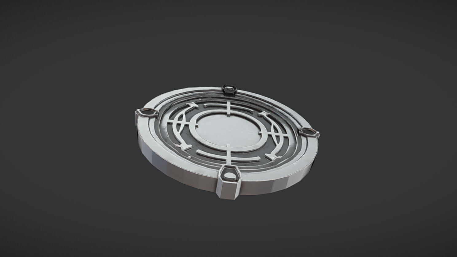 decorative manhole cover 3D model_2