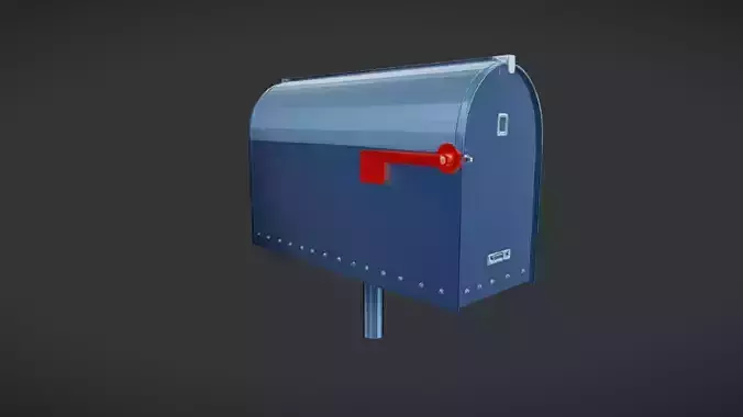 Classic mailbox with red flag