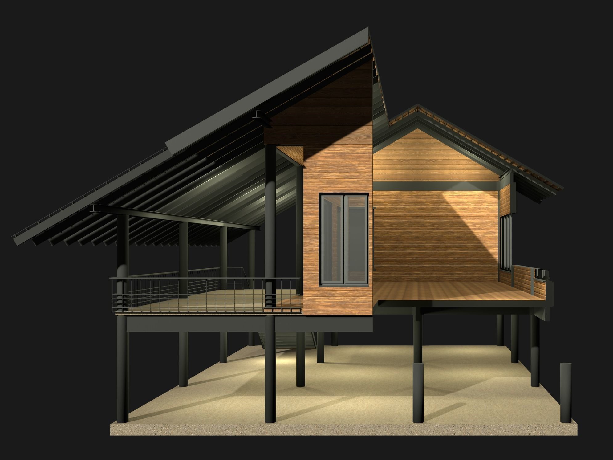 Buildings in cutaway section set 01 3D Model Collection_6