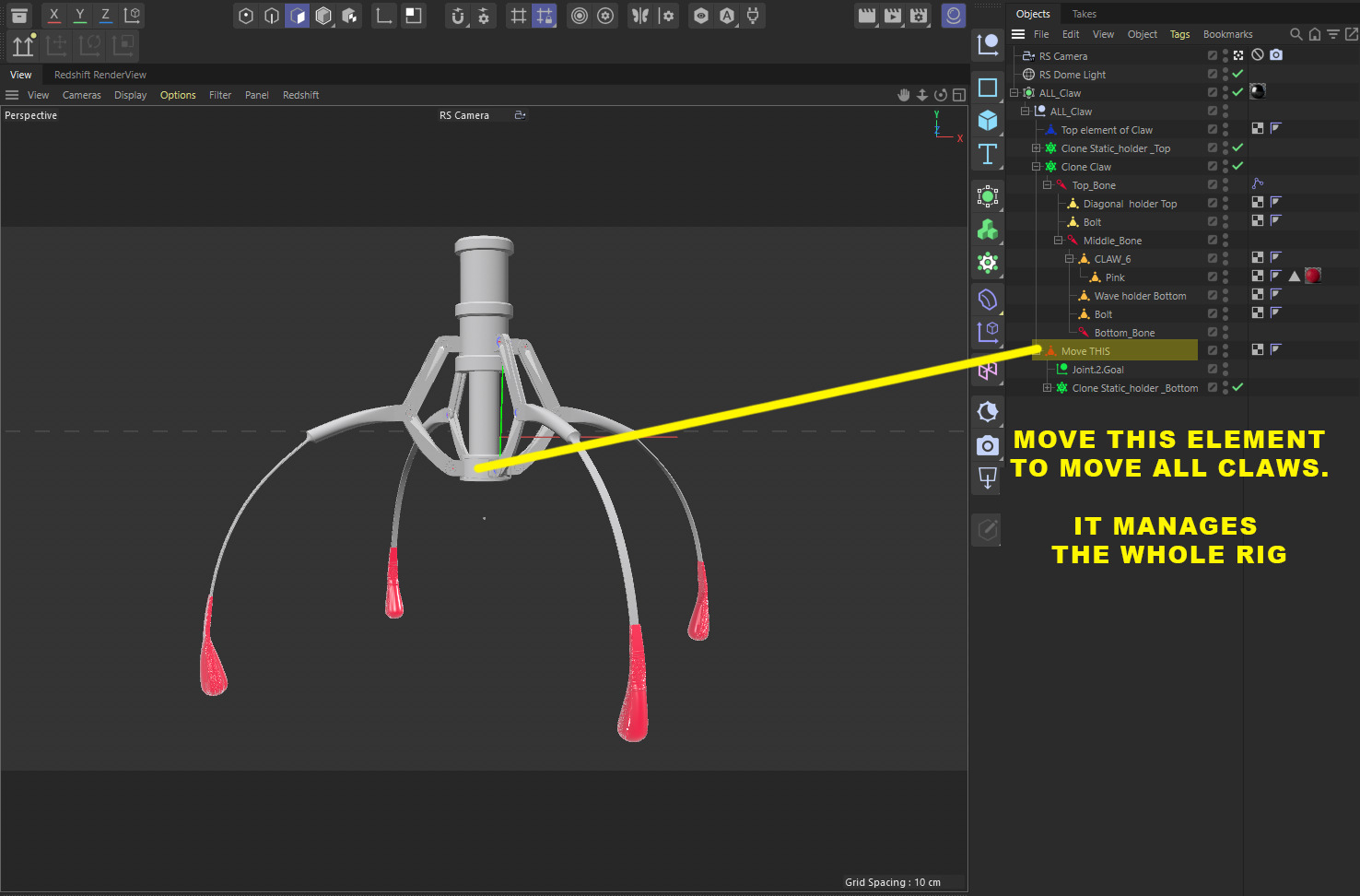 Metal Claw 13 with RIG 3D model_2